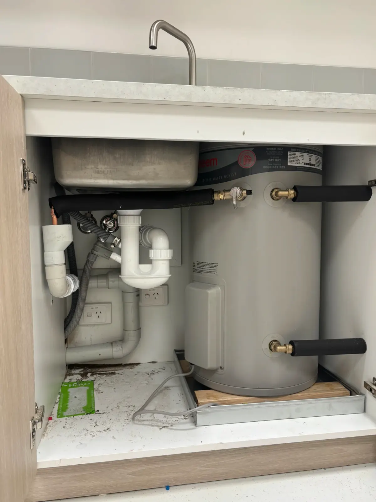 Hot water unit fit-off