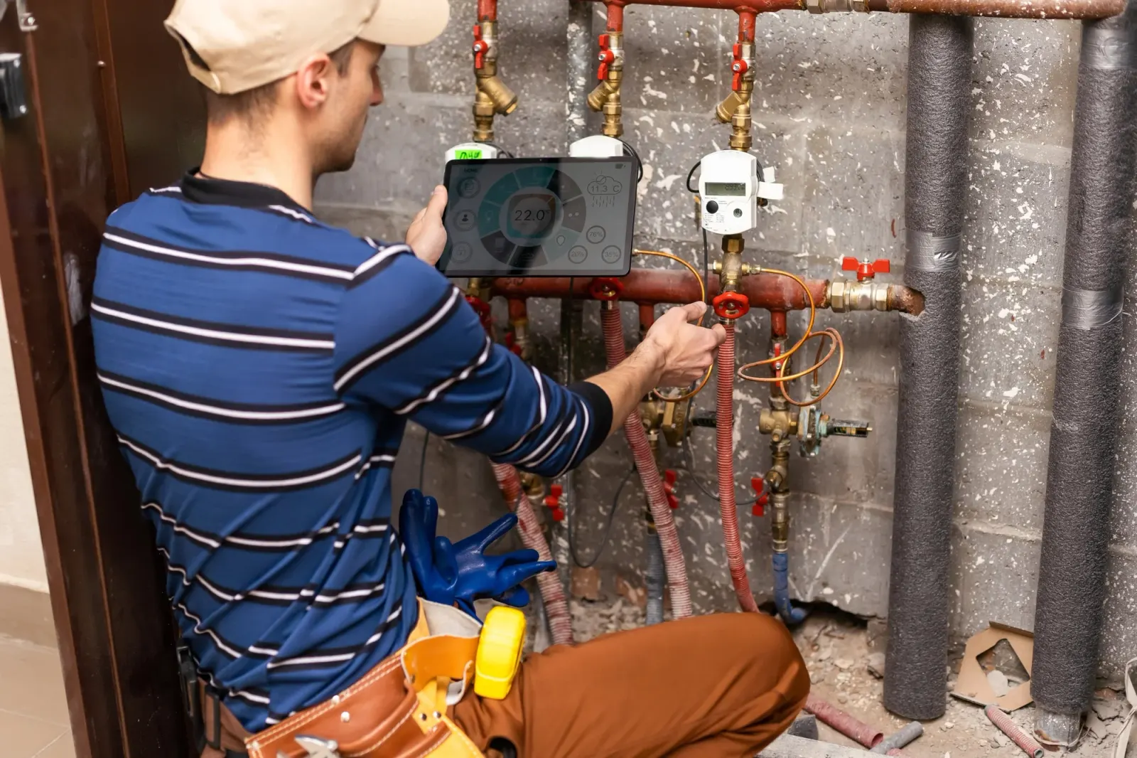 Plumber investigating a fault at an inner Melbourne property