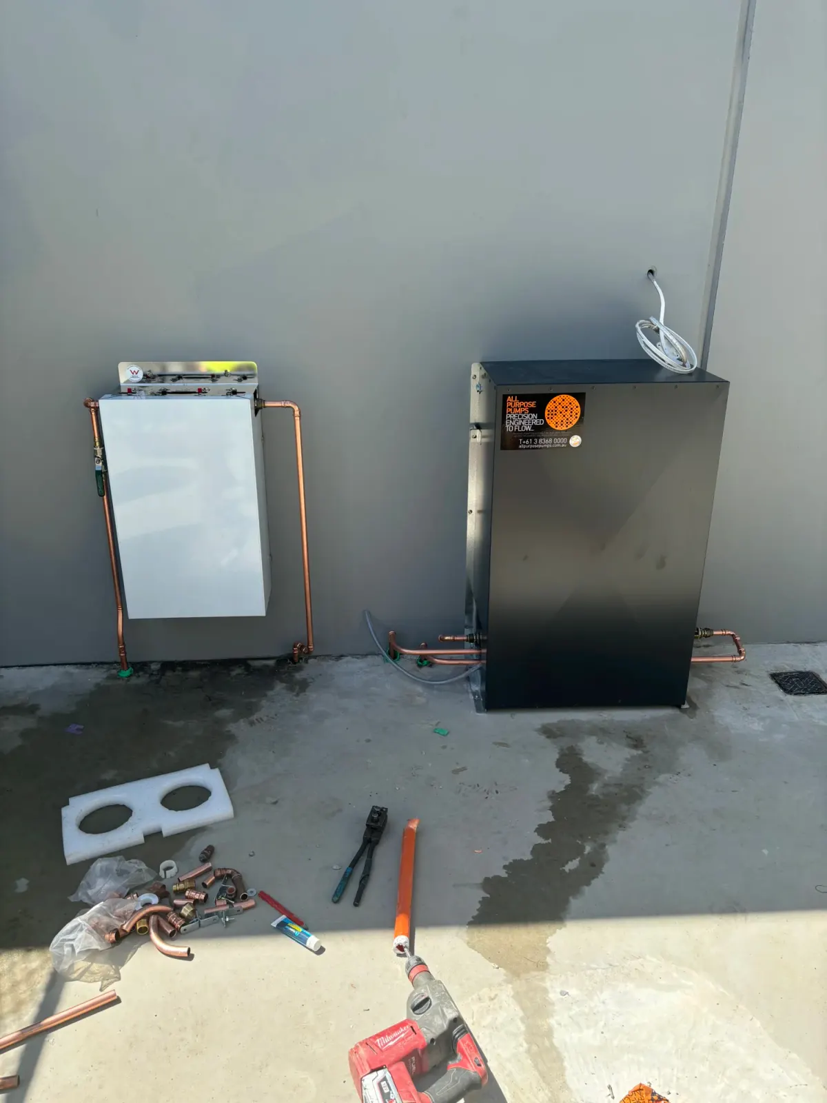 Filter and pipework fit-off