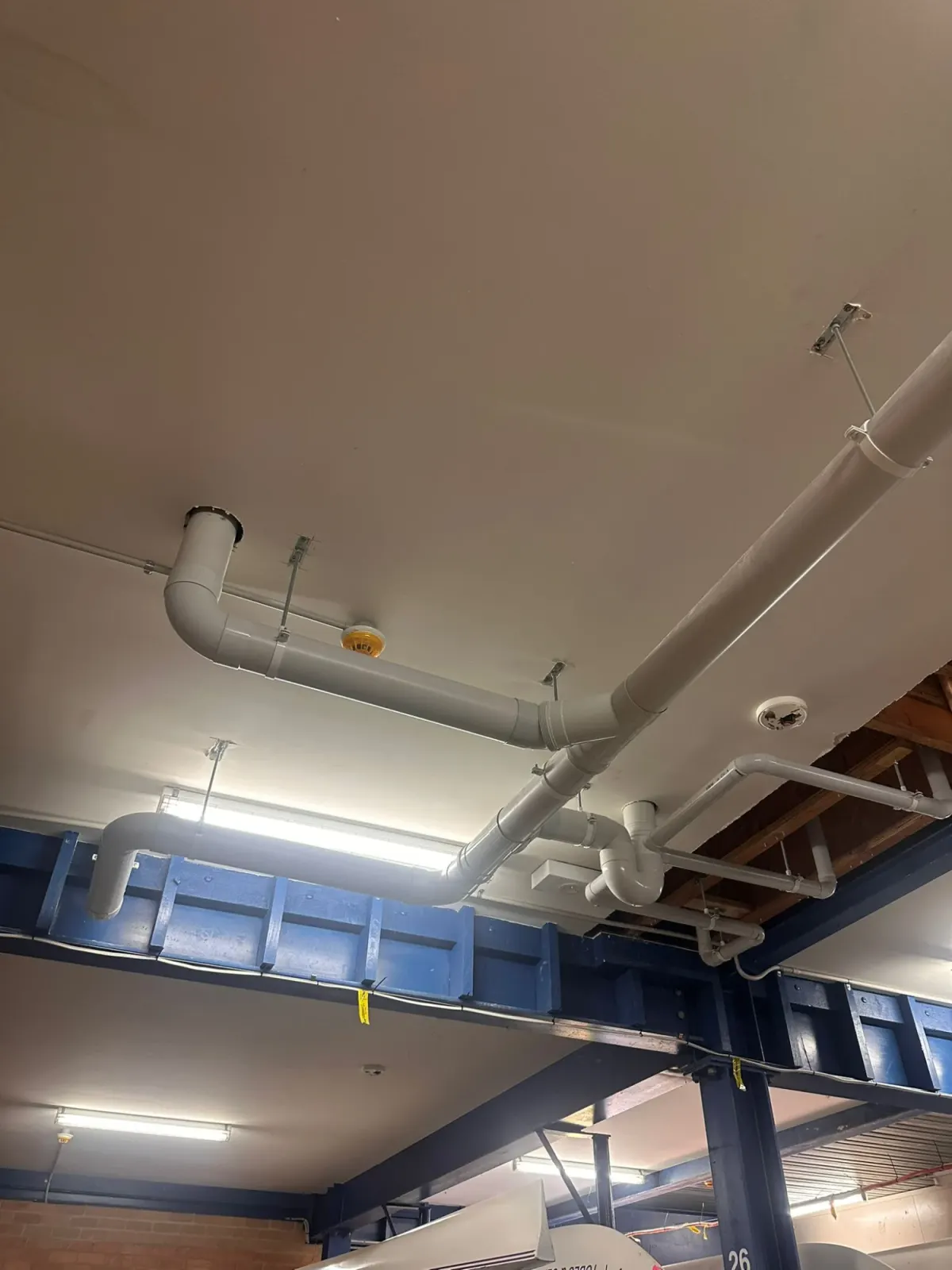 Suspended sewer drain