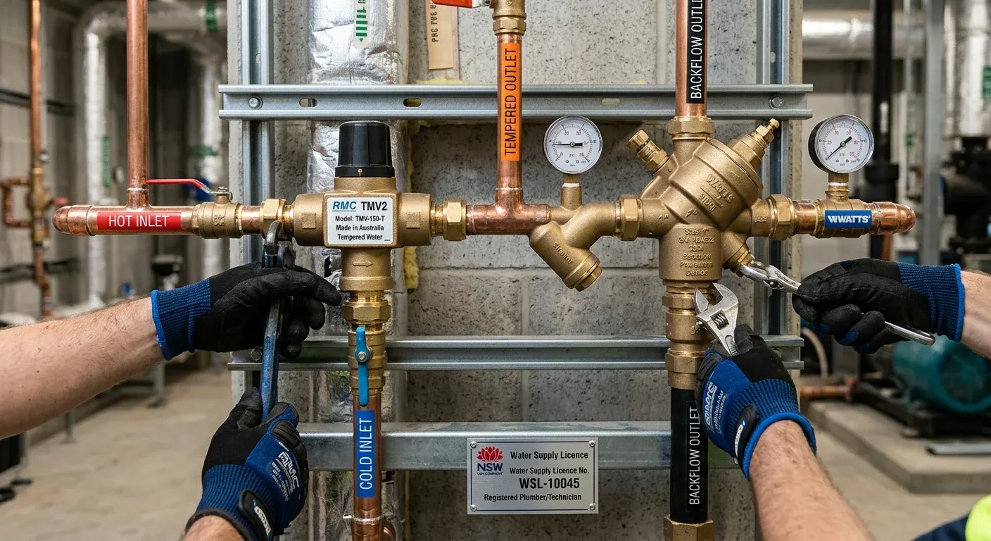 Tempered water and backflow